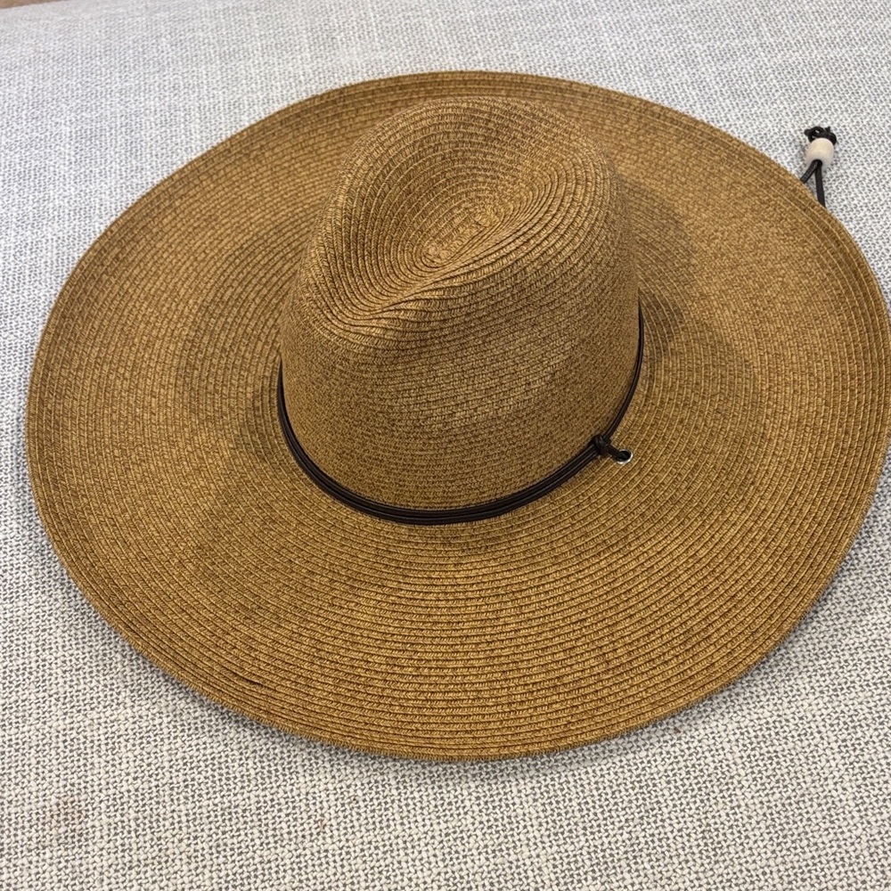 El Campo 5" Brim Sun Hat with Chin Cord by San Diego Hat Co. - Coffee/Small